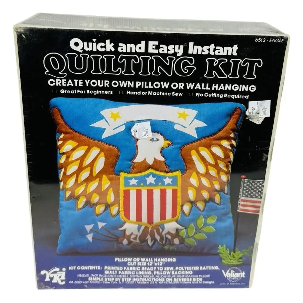 Quick & Easy Instant Quilting‎ Kit USA Eagle Pillow Wall Hanging Valiant 6512